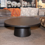 CRATE AND BARREL Willy Charcoal Concrete Pedestal Coffee Table - Image 4