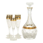 6 Piece MOSER Copenhagen Decanter with Flutes