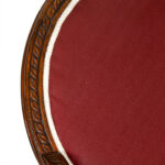 French Louis XVI Style Medallion Back Chair in Red Toile Upholstery - Image 3