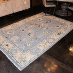 9’ x 6’1” WELL APPOINTED HOUSE Handcrafted Wool Grace Oushak Rug in French Blue - Image 5