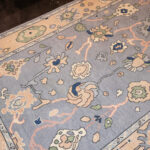 9’ x 6’1” WELL APPOINTED HOUSE Handcrafted Wool Grace Oushak Rug in French Blue - Image 2