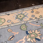 9’ x 6’1” WELL APPOINTED HOUSE Handcrafted Wool Grace Oushak Rug in French Blue - Image 3