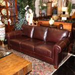 LAUREN RALPH LAUREN Brown Leather Sofa with Nailhead Trim - Image 6