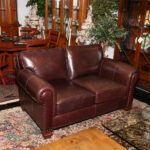 LAUREN RALPH LAUREN Brown Leather Loveseat with Nailhead Trim - Image 6