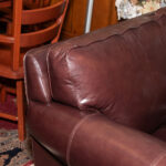 LAUREN RALPH LAUREN Brown Leather Loveseat with Nailhead Trim - Image 2