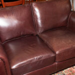 LAUREN RALPH LAUREN Brown Leather Loveseat with Nailhead Trim - Image 4