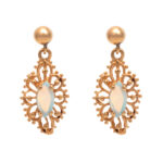 Pair of Opal Drop Earrings in 14 Karat Gold