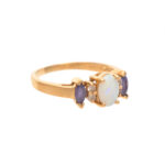 Opal and Iolite Ring with Diamond Accents in 14 Karat Gold - Image 3