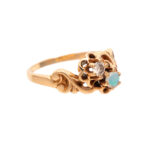 Antique Victorian Opal and Diamond Ring in 14 Karat Gold - Image 3