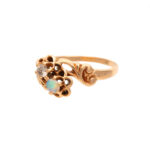 Antique Victorian Opal and Diamond Ring in 14 Karat Gold - Image 5