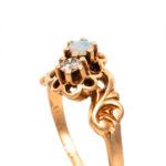 Antique Victorian Opal and Diamond Ring in 14 Karat Gold - Image 2