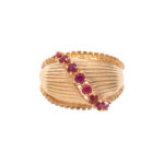 Ruby Wave Style Ring in 14 Karat Gold