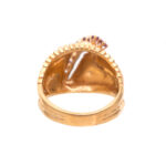 Ruby Wave Style Ring in 14 Karat Gold - Image 5