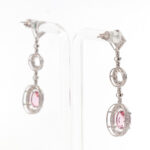 Pair of 4 Carat Total Weight Carat Pink Tourmaline and Diamond Pendant Necklace in 10 Karat White Gold - Image 3