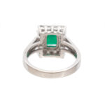 1.2 Carat Total Weight White Sapphire and Emerald Ring in 14 Karat White Gold - Image 4