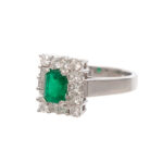 1.2 Carat Total Weight White Sapphire and Emerald Ring in 14 Karat White Gold - Image 5