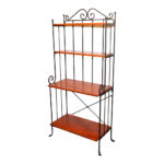 Charleston Forged Iron and Cherrywood Bakers Rack