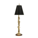 Soprano Saxophone Table Lamp with Black Shade