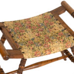 Antique Victorian Oak Stool with Needlepoint Cushion - Image 2