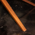 Mid Century Modern Rectangular Glass Top Dining Table on Wood Base - Image 3