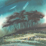 EDWARD G TRACY Original Abstract Watercolor - Image 2
