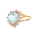 5 Carat Topaz and Diamond Ring in 10 Karat Gold - Image 3