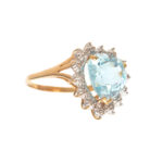 5 Carat Topaz and Diamond Ring in 10 Karat Gold - Image 5