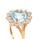 5 Carat Topaz and Diamond Ring in 10 Karat Gold - Image 2