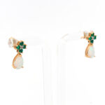 Pair of Opal and Green Tsavorite Drop Earrings in 10 Karat Gold - Image 2