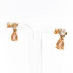 Pair of Opal and Green Tsavorite Drop Earrings in 10 Karat Gold - Image 3