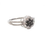Black and White Diamond Ring in 14 Karat White Gold - Image 3