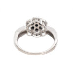 Black and White Diamond Ring in 14 Karat White Gold - Image 4