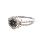 Black and White Diamond Ring in 14 Karat White Gold - Image 5