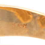 2.5 Carat Total Weight Synthetic Sapphire Horse Shoe Shaped Ring in 14 Karat Gold - Image 6