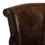 Set of 4 FRONTGATE Leather Chairs on Casters - Image 3