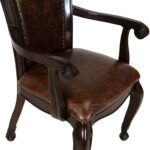 Set of 4 FRONTGATE Leather Chairs on Casters - Image 4