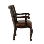 Set of 4 FRONTGATE Leather Chairs on Casters - Image 6