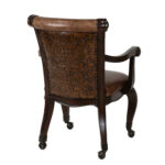 Set of 4 FRONTGATE Leather Chairs on Casters - Image 7
