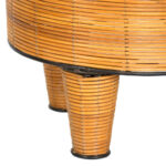 Pencil Reed Pattern Wrapped Footstool with Metal Medallion - Image 3