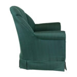 LES BROWN CHAIR CO. Swivel Armchair in Green Herringbone Upholstery - Image 6