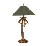 FREDERICK COOPER Gold Gilt Metal Palm and Monkey Table Lamp
