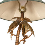 FREDERICK COOPER Gold Gilt Metal Palm and Monkey Table Lamp - Image 3