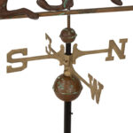 Horse and Sulky Copper Weather Vane on Stand - Image 4