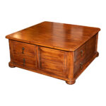 Square Wooden Storage Coffee Table