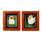 Pair of MELINDA K. HALL “A Beaked Hen & A Chicken” Custom Framed Prints