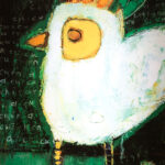 Pair of MELINDA K. HALL “A Beaked Hen & A Chicken” Custom Framed Prints - Image 3