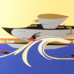 CHARLES LEPAS “Atlantic Line, Graphique de France” Custom Framed Serigraph - Image 2