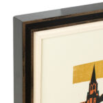 GUNTER ULLRICH Scene of Aschaffenburg Germany Custom Framed Linocut - Image 3