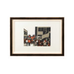 GUNTER ULLRICH Scene of Aschaffenburg Germany Custom Framed Linocut