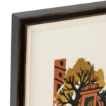 GUNTER ULLRICH Scene of Aschaffenburg Germany Custom Framed Linocut - Image 3